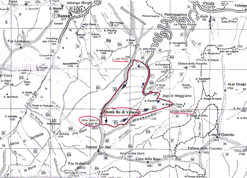 mappa Monte Bo di Valsesia