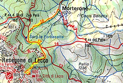 mappa sentiero resegone